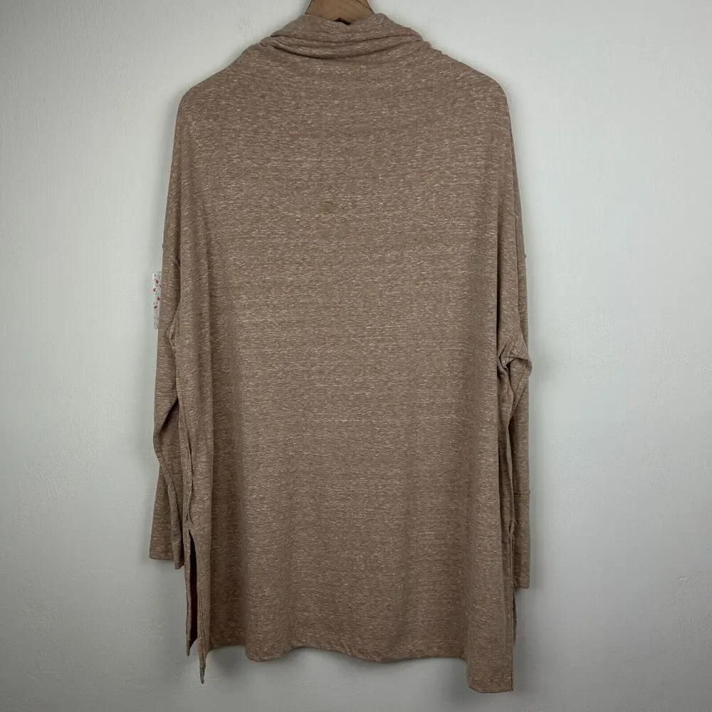 Free People Tunic Top Womens Medium Tan Oversized Fit Dress Stretch Ladies - Picture 3 of 12